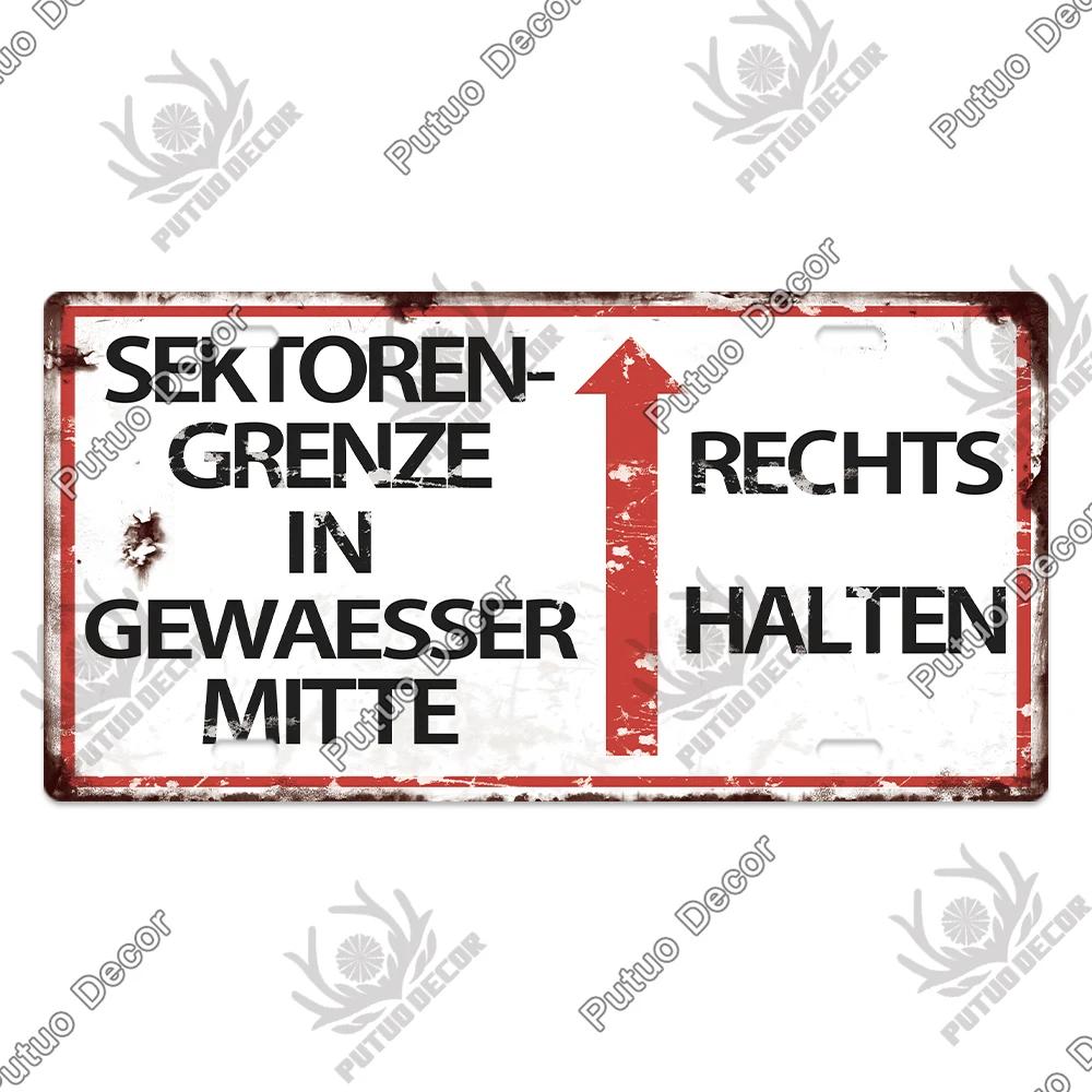 Putuo Decor Deutsche Kriegsgeschichte Vintage Metallschild mit Nummernschild-ähnlichem Design - Ideal für Garagen- und Heimwanddekoration
