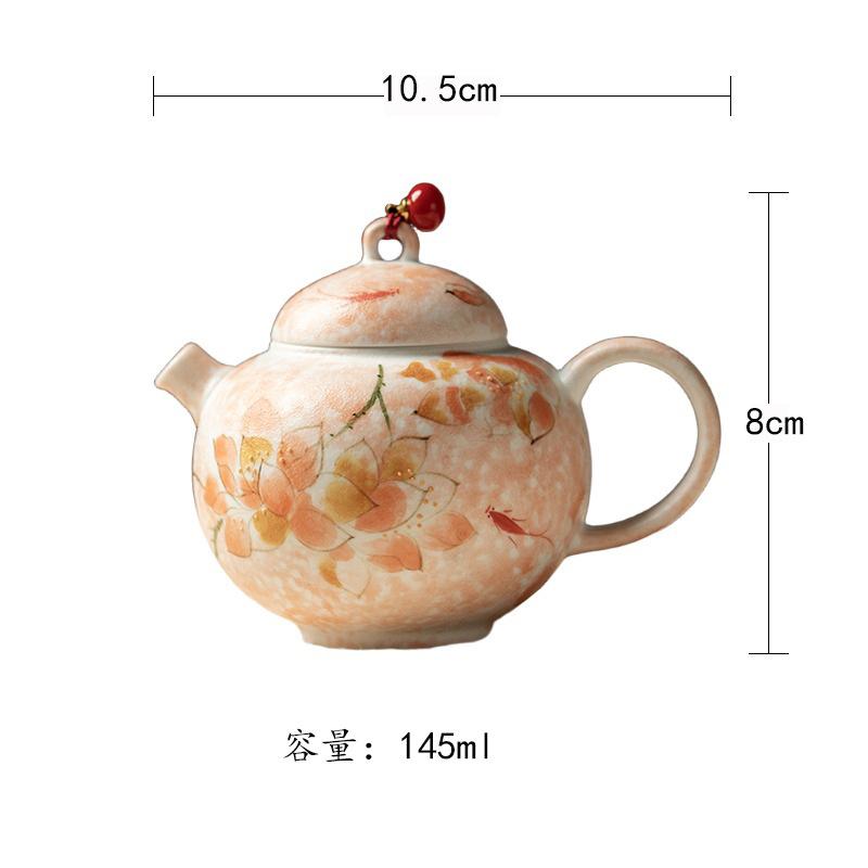 

145ml Hand-painted Magnolia Teapot Antique Tea Infuser Pot Household Tea Maker Kettle With Ball Hole Tableware Supplies Craft