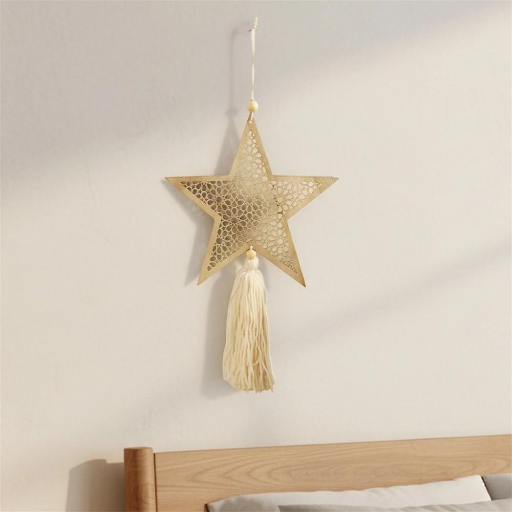Traditional Ramadan Hanging Ornaments Hollowed-out Wooden Handicraft Pendant  Living Room