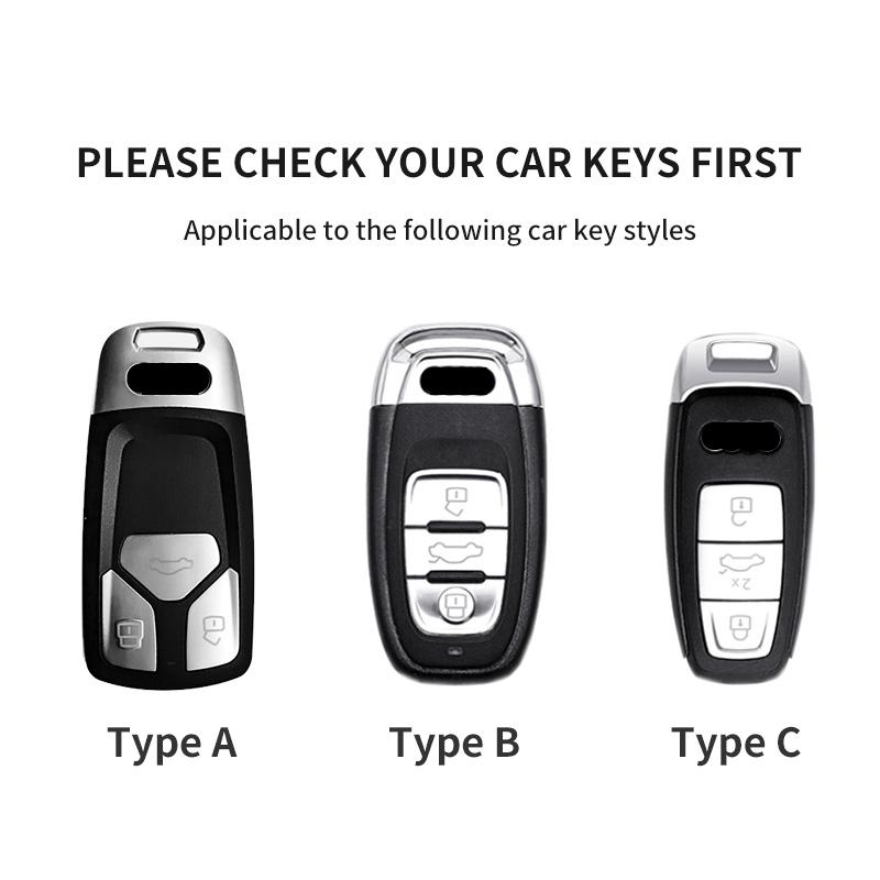 Leder Auto Schlüsselhülle für A4L A5 Q7 TT TTS A3 A4 B9 A6 A7 4K A8 E-tron Q5 Q8 C8 D5 SQ8 Auto Schlüsselanhänger Zubehör