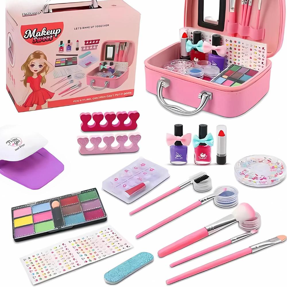 Makeup kit nail lamp gift for children girls 10 years old