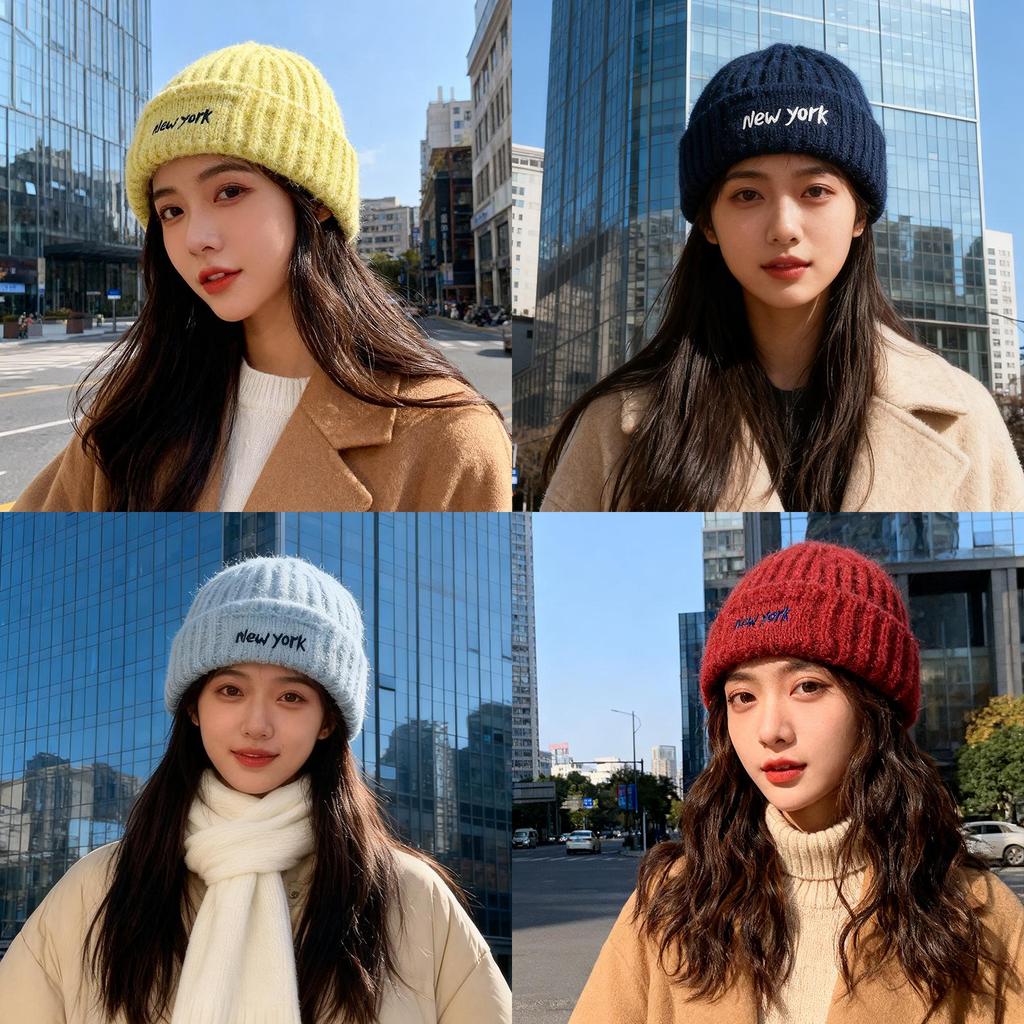 Embroidered Letter Knit Hat For Women Winter Warmth And Windproof Comfort