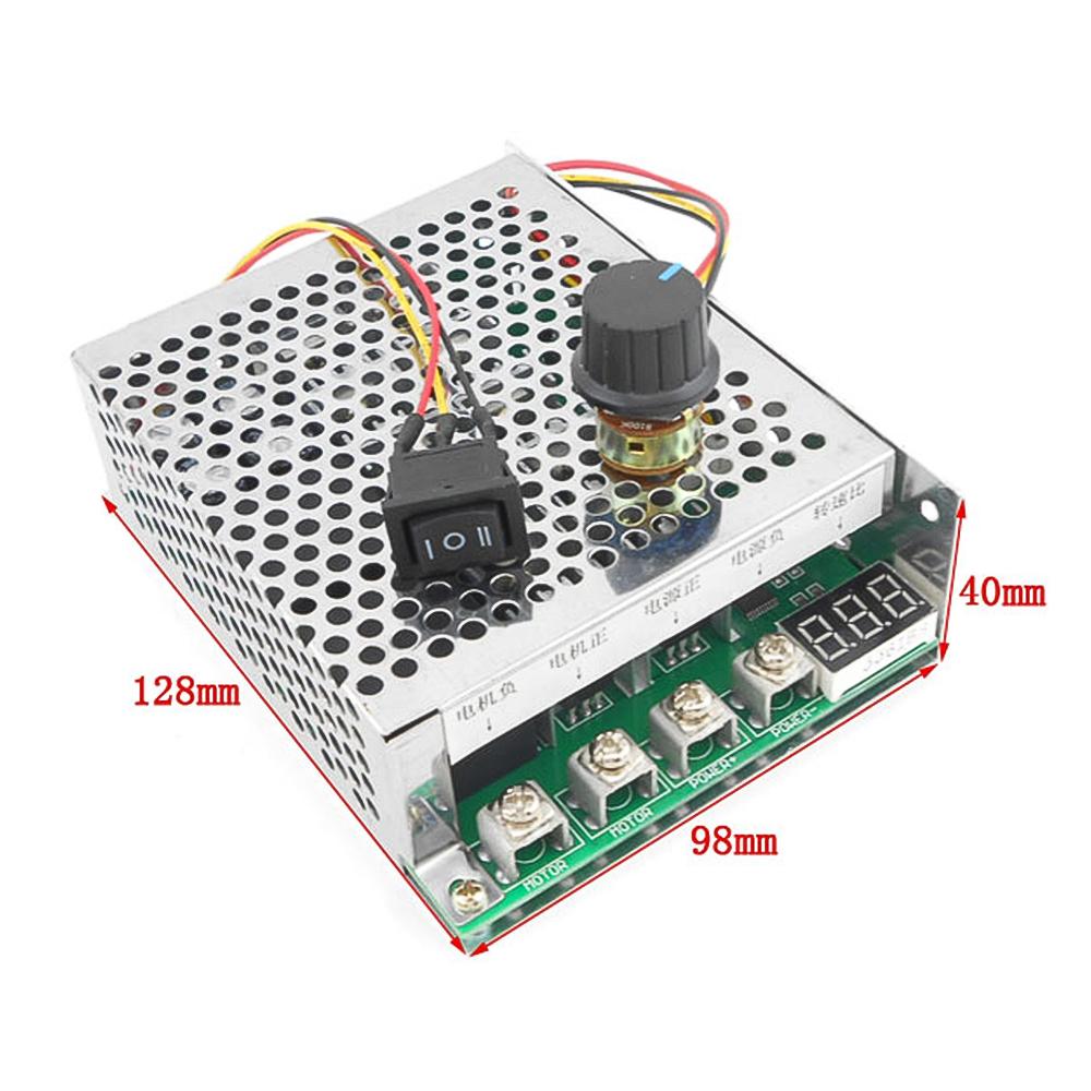 

Світлодіодний цифровий дисплей Регулятор швидкості двигуна постійного струму Модуль приводу Прямий і зворотний обертання 12 В 24 В 36 В 48 В 60 А Вихідний струм 0-100 А