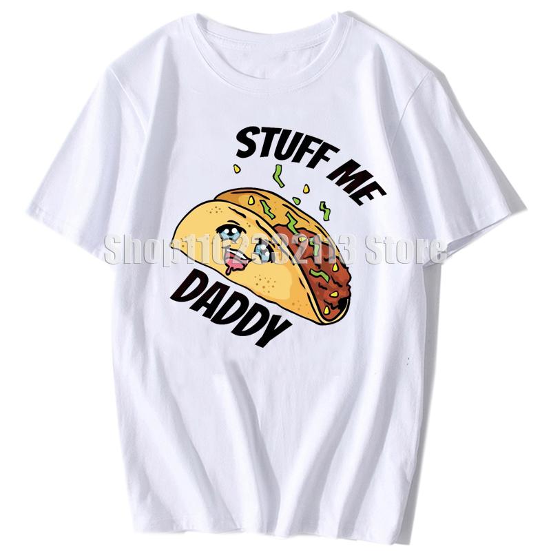 Double Stuff Me Daddy T-Shirt Newfangled Sandwich Biscuit Cartoon Tops T-Shirt Lustiges Dirty Pun Stuff Me Daddy Geschenk für Frauen T-Shirt