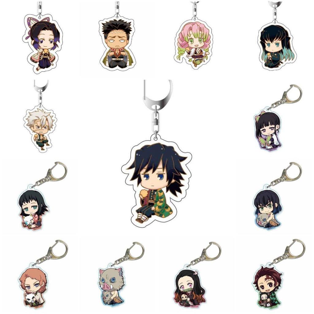 Demon Slayer Anime Cartoon Character Acrylic Keychain Bag Pendant Accessories