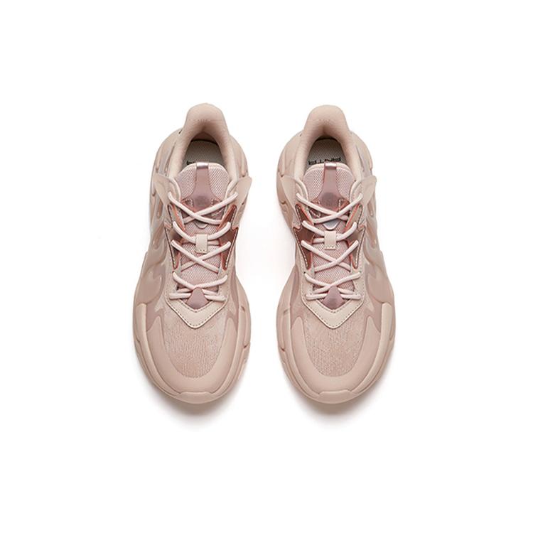Anta Chao Worship 2.0 Casual Cushioning Slip Resistant Abrasion Resistant Low top Chunky Sneakers Women's Wheat Flour 122138840-2