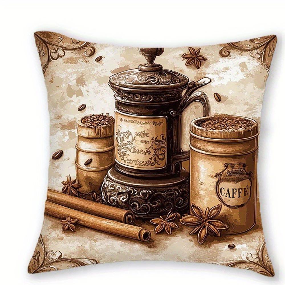 Caffe-Infused Decorative Pillow Covers: Latte, Mocha, Espresso & More Sofa Cushion Cover Home Room Decoration 2D Flat Printing