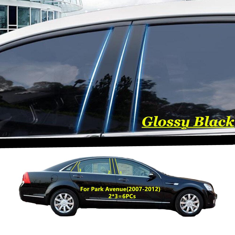 Car PC Material Pillar Post Cover Door Trim Window Molding Sticker Accessories For Buick Park Avenue 2007-2012/E5 EV 2024+ Black Park Avenue