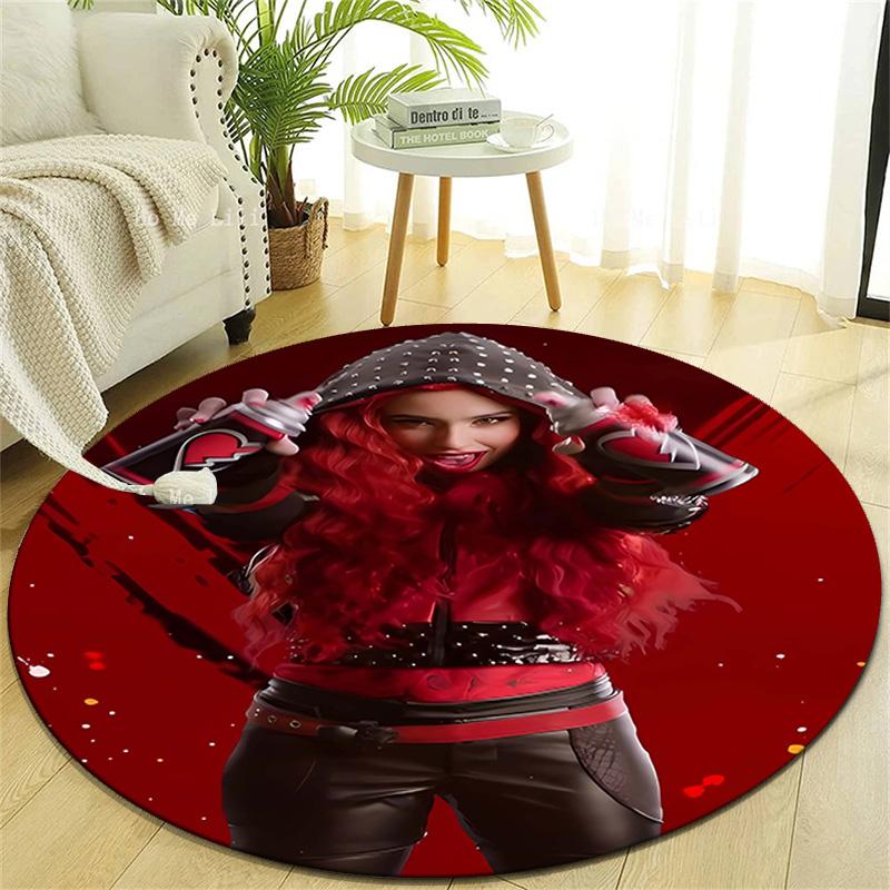 1pc Descendants The Rise of Red1 Design Printed Area Round Carpet for Bedroom Living Room Home Decor Rugs Mat Non Slip Mat Rug for Bedside