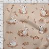 oneOone Cotton Flex Light Peach Fabric Kawai Dress Material Fabric Print Fabric By The Yard 40 Inch