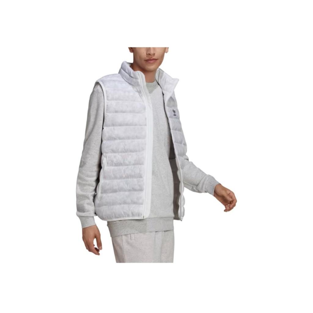 adidas Originals Essential Realizzato con la Natura Gilet Logo Collo Alto Zip Vestibilità aderente Senza Maniche Gilet Uomo Gilet Bianco HK7539