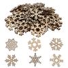 50Pcs Christmas Snowflake Wooden Cutouts Assorted Designs DIY Craft Embellishments Decorations for Party Tree Window Wall
