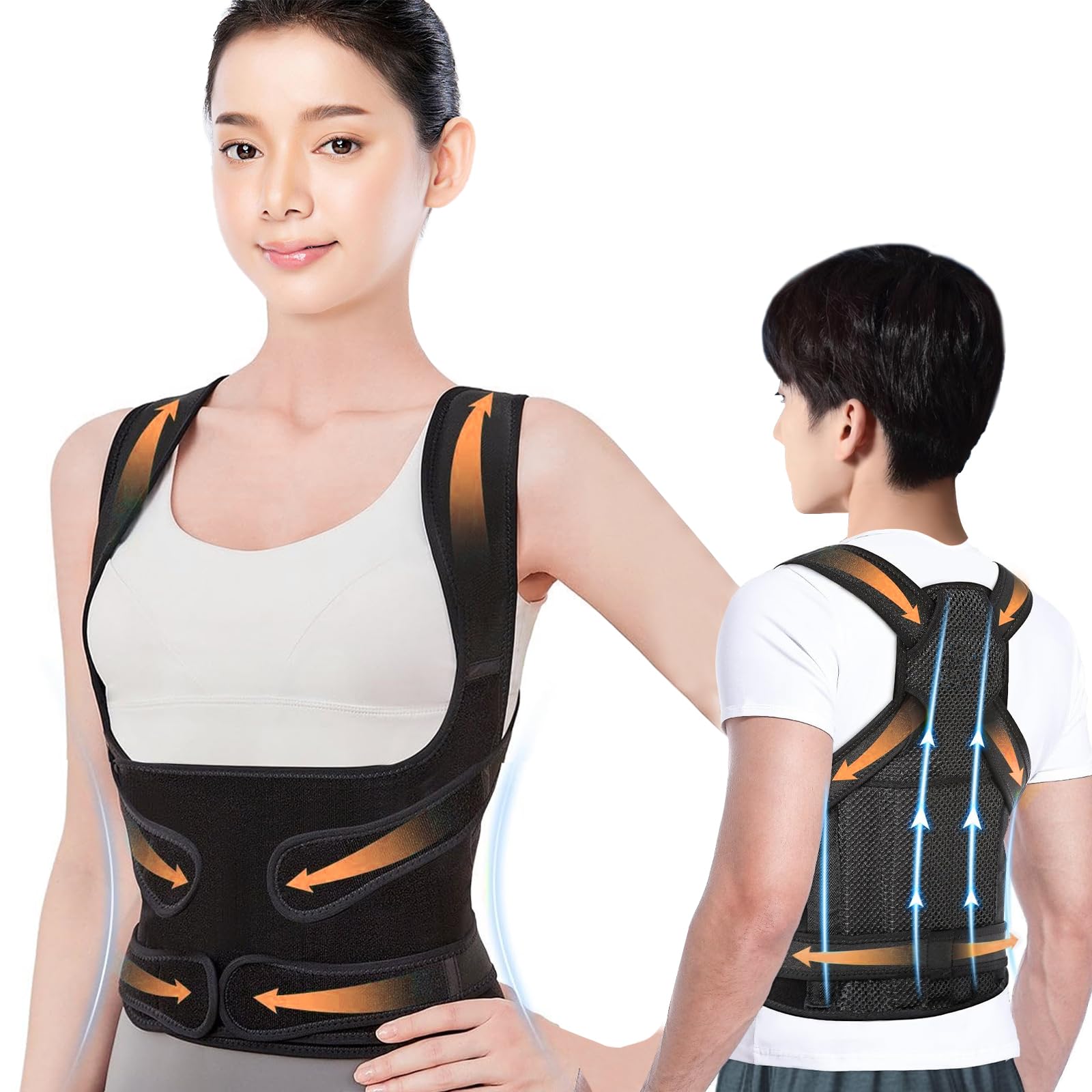 

by physical Posture posture hunchback rounded back shoulder blade lightweight perfect gift for students and seniors [Co-supervised therapists] чорний