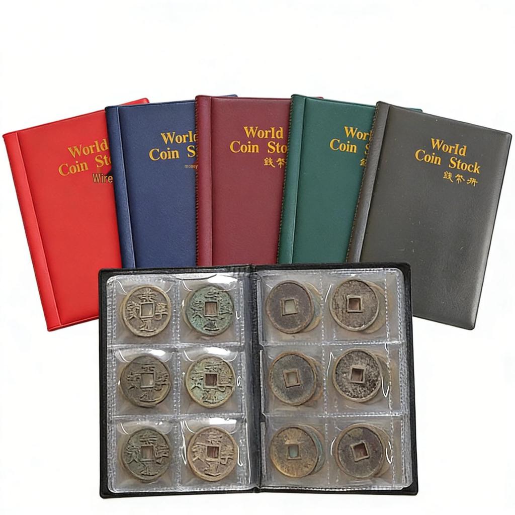 Available Simple Pocket Coin Collection Album - Portable Storage for Commemorative and Circulating Coins, Ancient Bronze Coin Album