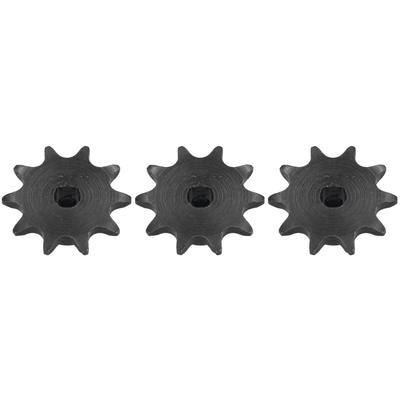 3 Stück Stahl Kettenrad Antriebsrad 8mm Teilung 6mm D-Bohrung 10 Zähne Satz Kit 530710060010