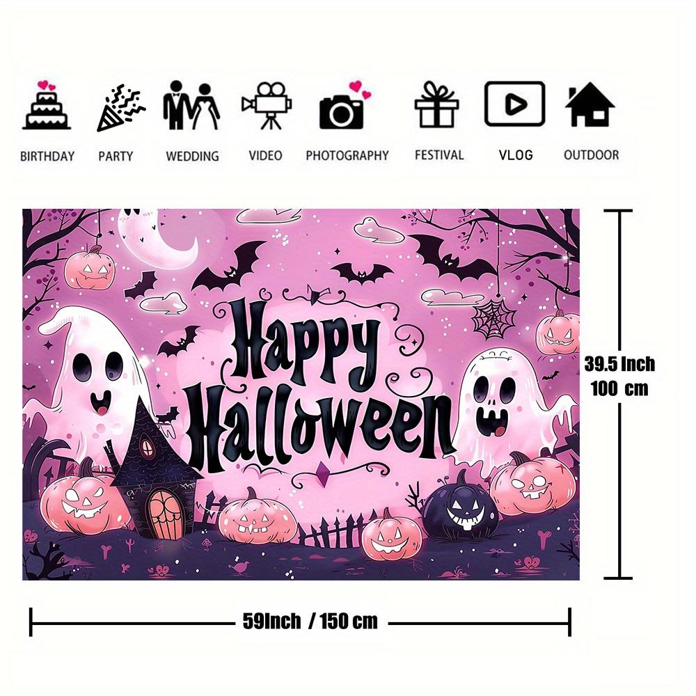 1 piece of Halloween background - Halloween party decoration item - Bat and ghost photo backgroundzyc