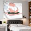 Funny Family Guy Peter Griffin Tapestry Cartoon Toilet Scene Wall Hanging for Bedroom Meme Decor