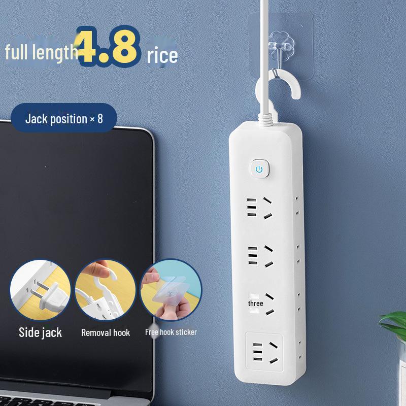 Smart USB Multi-Function Power Strip with Independent Switch & Side Plug