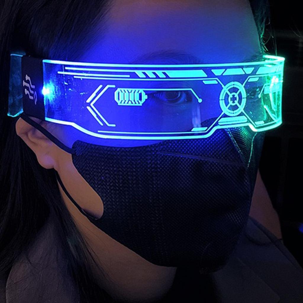 LED Colorful Glowing Glasses Neon Party Christmas Halloween Decoration LED Glowing Glasses Props Holiday Performance Props