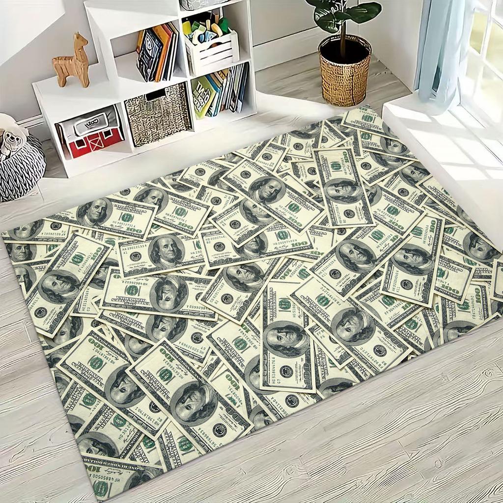3D Personality Money USD Euro RICH Pattern Rug for Bedroom Living Room Sofa Home Doormat Decor,Large Kid Play Non-slip Floor Mat