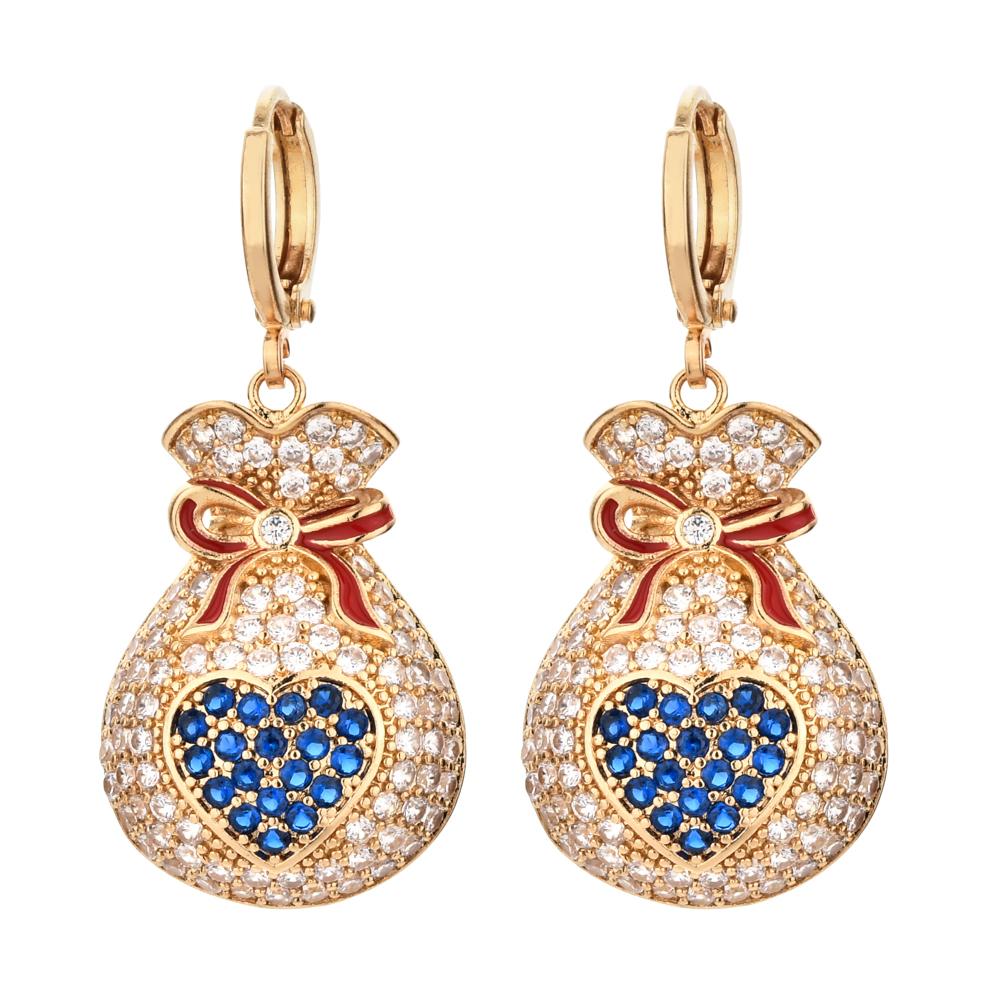 

CMM модные серьги в китайском стиле с новогодним благословением, серьги-подвески с цирконием для женщин, вечерние ювелирные изделия, обруч для ушей синий