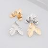 Three-layers Triangle Flower Women's Stud Earrings Folded Floral Gold Color Silver Color Petals Metal Geometric Female Earrings