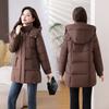 Down Padded Jacket Women's Winter Mid-length Padded Jacket Loose Thick Warm Fashion Padded Jacket Cold-proof Jacket