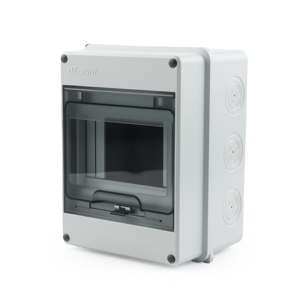 IP65 Waterproof Distribution Box HT-5/8/12/15/18/24 Way ABS Plastic Material Transparent Visual Window Wall-mounted Outdoor Use