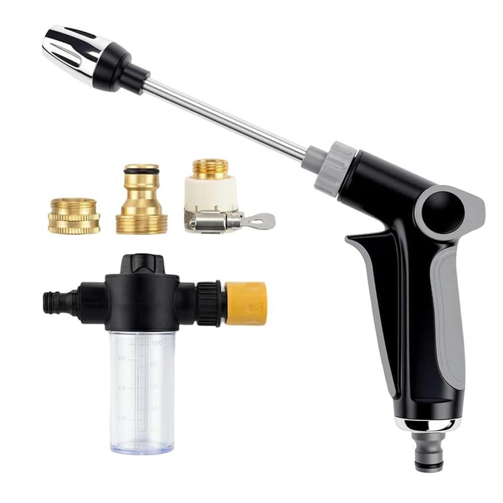 Garden Hose Nozzle Fits 3/4in Expandable Hose Leakproof Hose Sprayer for Car Washing Garden Watering Patio Cleaning