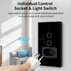 Tuya WiFi Smart Light Switch with Socket Brazil Standard Wall Touch Switches 10A Smart Plug Outlet Work With Alexa Google Home
