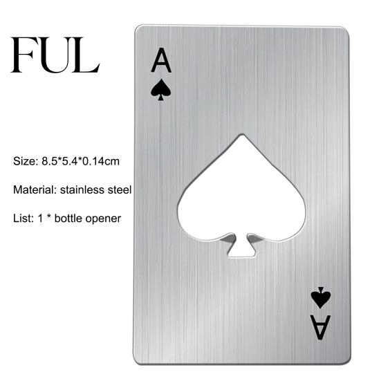Poker Kartenform Flaschenöffner Hohe Festigkeit Praktisch Öffnen Tragbar Bier für Zuhause