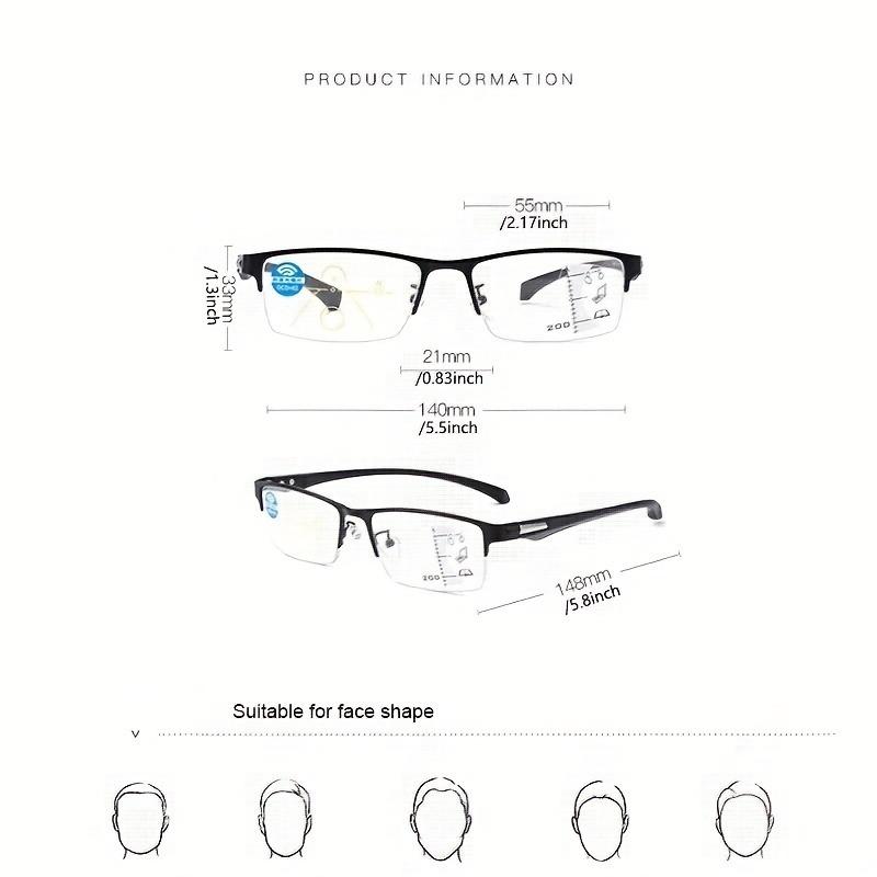 Half Frame Business Presbyopia Glasses Trendy Double Light Presbyopia Glasses for Both Men and Women