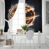 Brennender Basketball Gelber Flare Kunst Schlafzimmer Küche Fenster Vorhänge Vorhänge Für Wohnzimmer Dekorative Artikel