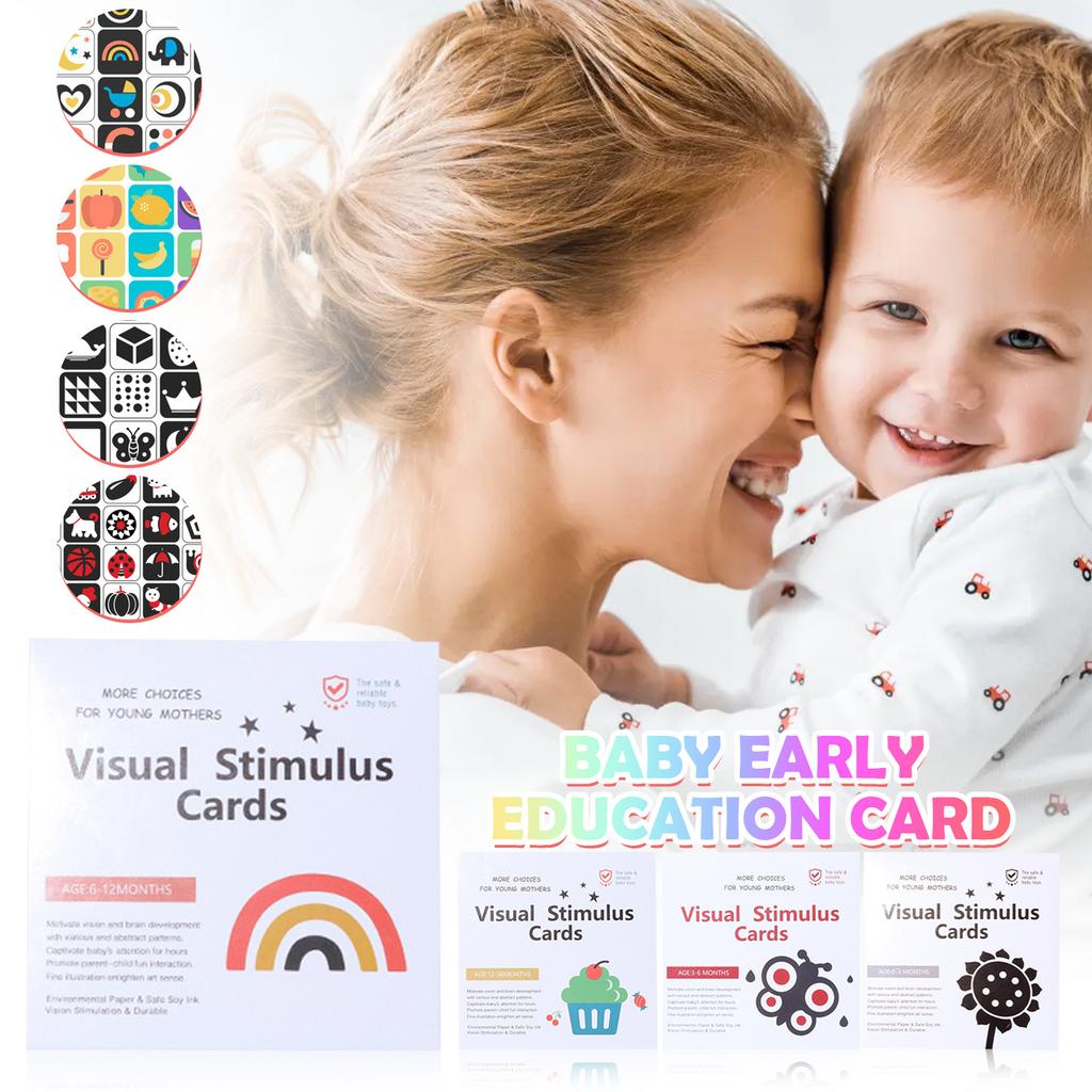 Baby Visual Stimulation Card Toy Black And  Cards High Contrast Visual Stimulation Shape Card  Toys