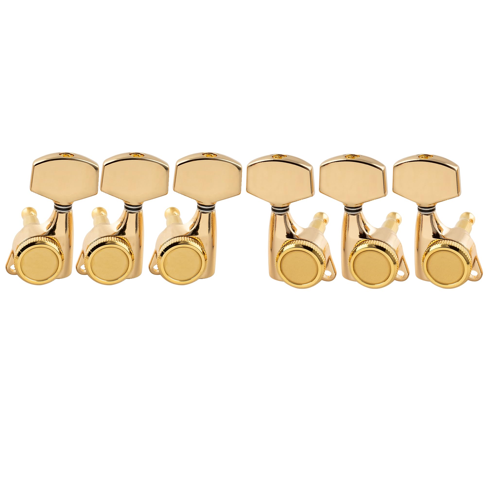 

Musiclily Pro L3R3 Locking Tuners for Electric and Acoustic Guitars, Gold Large Hex Buttons