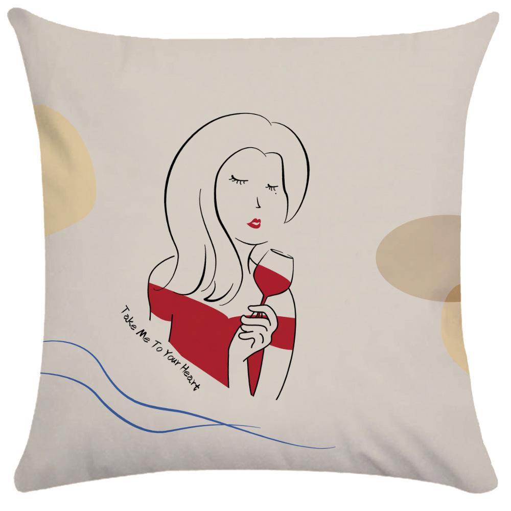 Home Pillowcase Square Office Decor Cushion Cover Printed Pattern Decoration