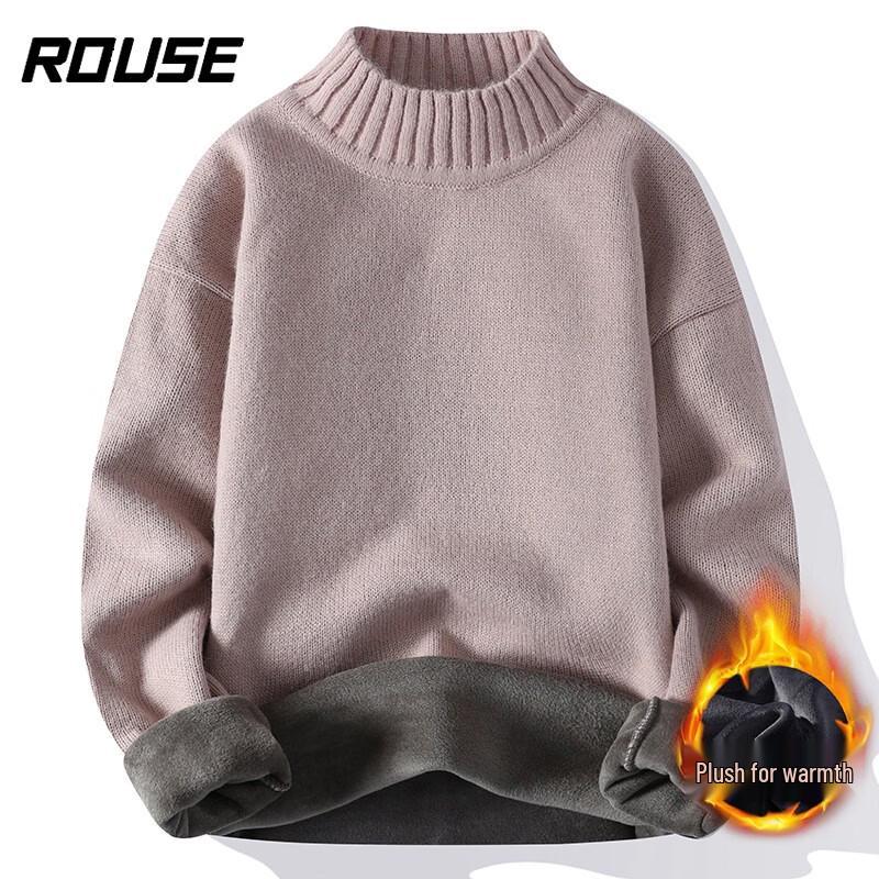 Men s Warm Fleece-Lined Mock Neck Knit Sweater M