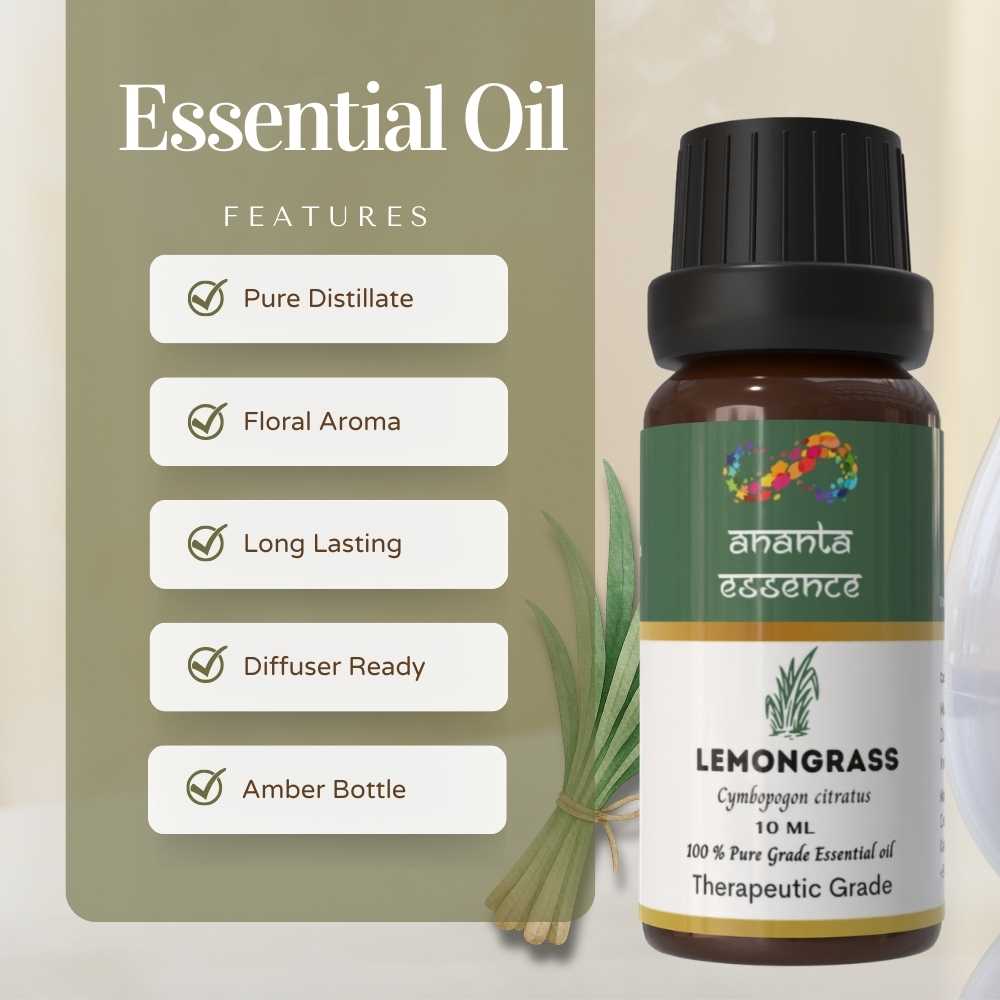 Buy 1 Get 1 Free Lemongrass Essential Oil for Aromatherapy & Home Fragrance | Essential Oil for Diffuser & Soap Making