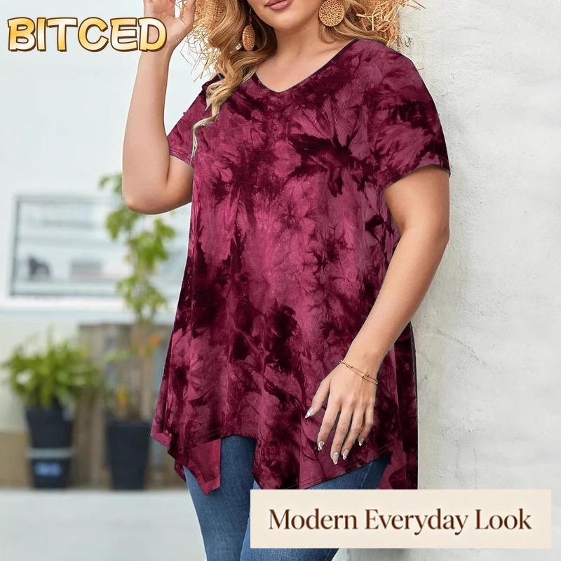 BITCED Camicette e camicie casual con scollo a maniche corte e alla moda da donna