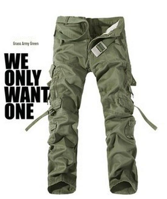 European & American Style Men's Loose Multi-Pocket Overalls - Trendy Casual Large Size Pants