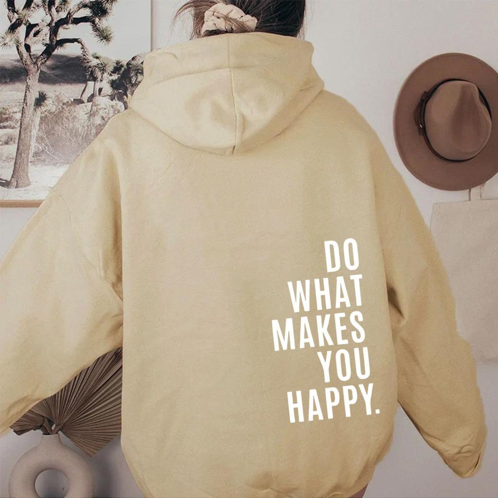 Women's Hooded Long Sleeve Loose Fit Sweatshirt Casual Colorblock Graphic Pullover