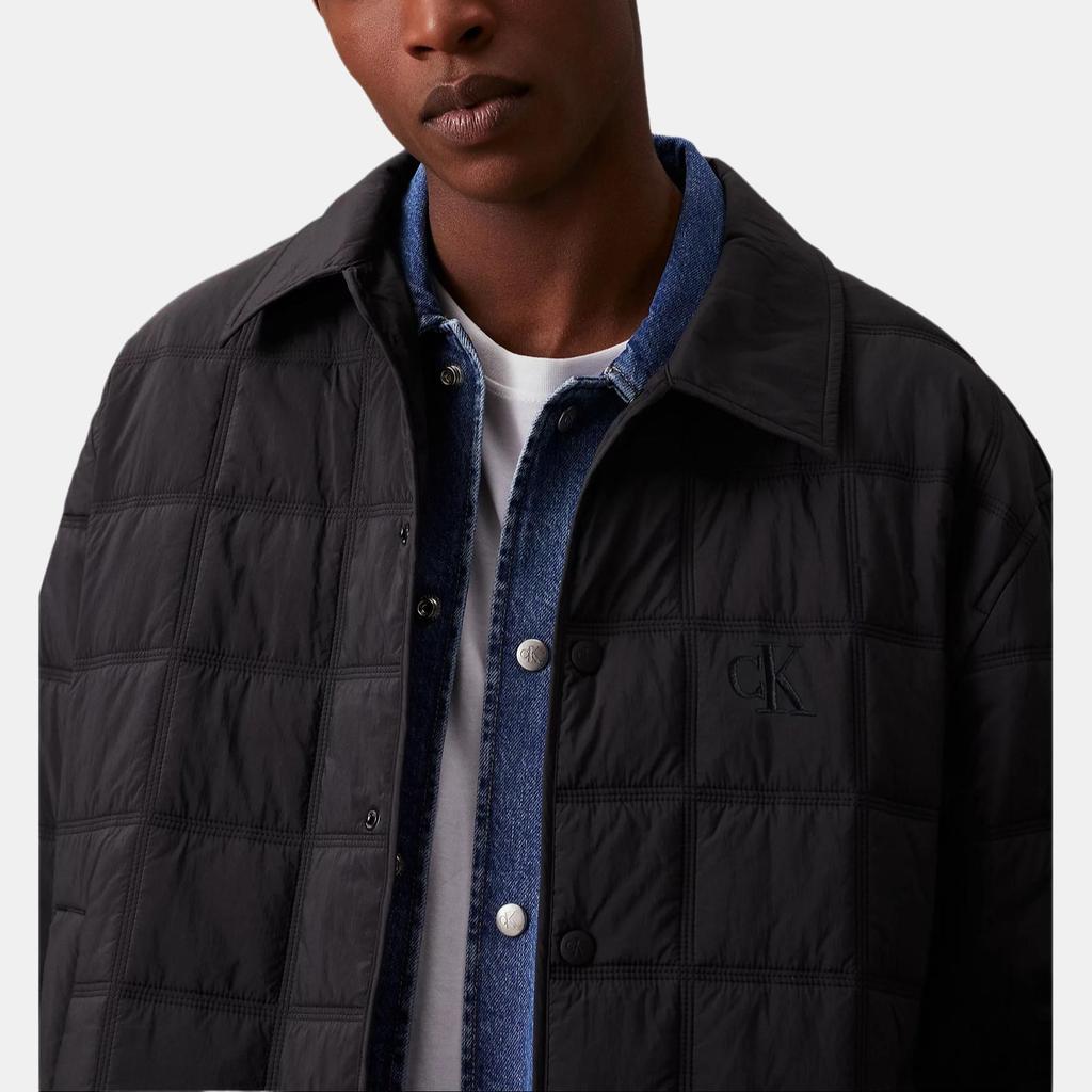 Calvin Klein Casual Lightweight Quilted Loose Long Sleeve Jacket Men Jackets Black J30J325587-BEH