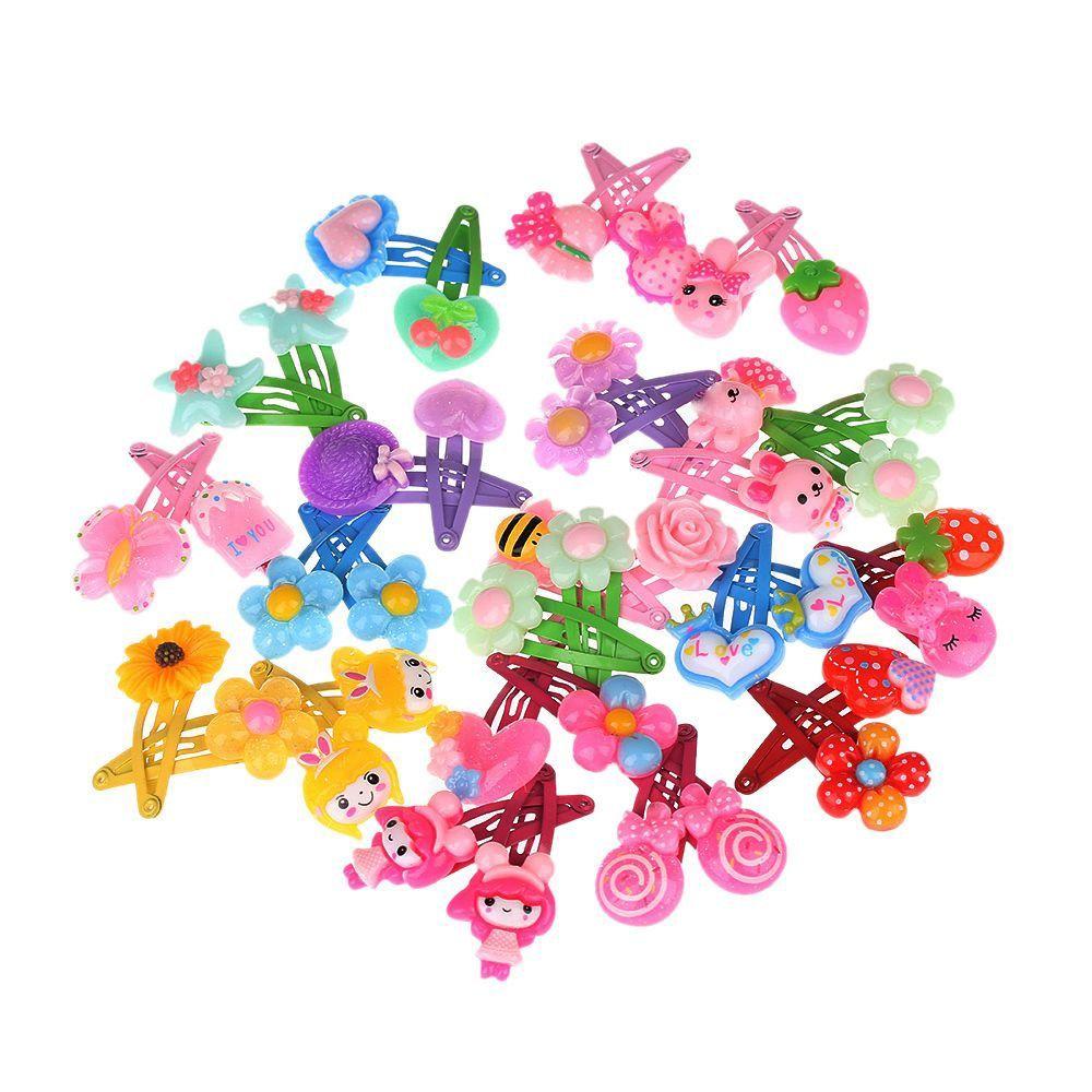 Lovely Multicolor Jewelry Cartoon Pattern Butterfly Girls Hairpins Flower Shaped Kids Hair Clips