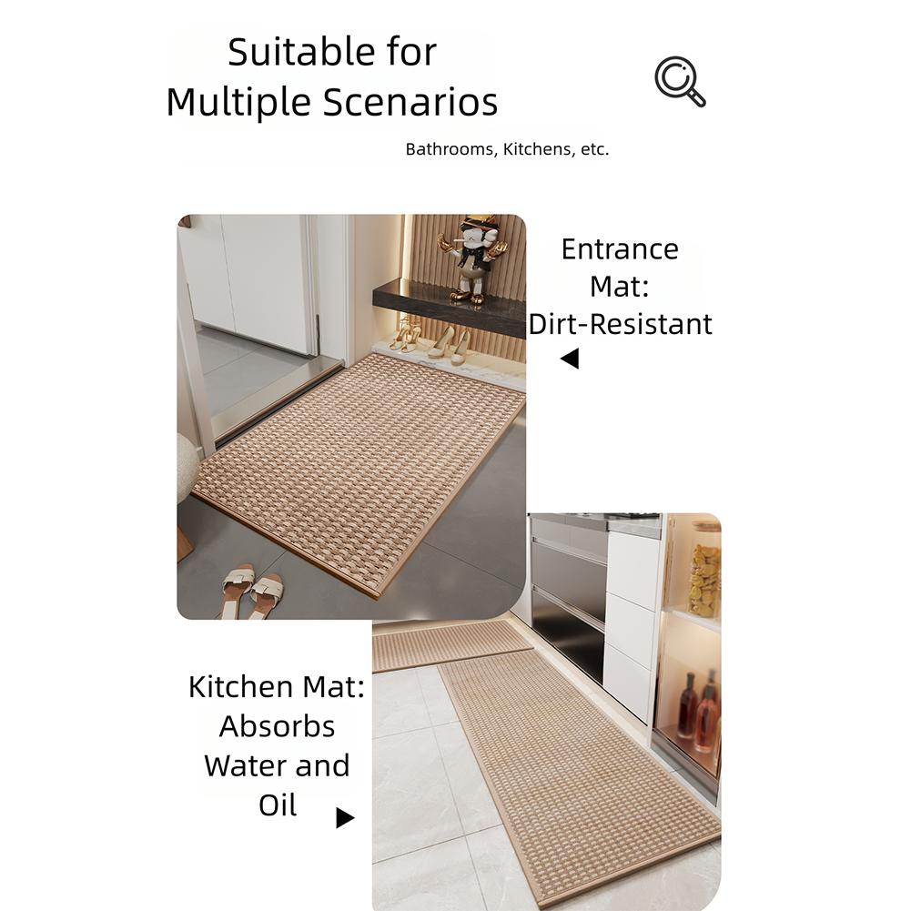1 Piece Anti-slip Carpet Waterproof Kitchen Mat Polyester Fiber Kitchen Floor Mat For Water And Oil 17x28inch/43*70cm Home Parts