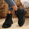 Large Size Casual Martin Boots Women's Autumn and Winter New Locomotive Boots Cotton Shoes Snow Boots Women