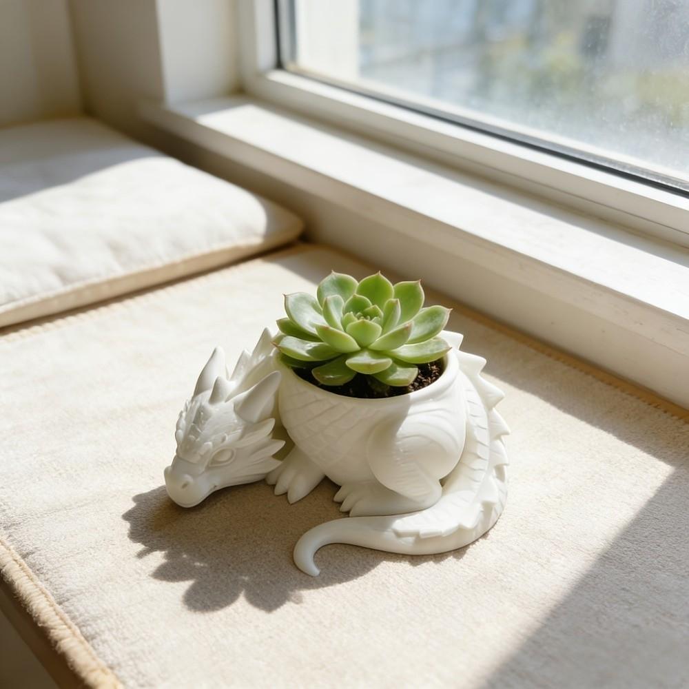 Plastic Draakvormige Plantenpot 3D Geprinte Sieraden Opbergbakje voor Bureau Decoratie