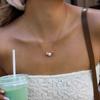 Youthway Glücklicher Zirkon-Perlen-Süßwasserperlen-Anhänger Halskette für Damen Vergoldete Edelstahl-Halskette Modeschmuck