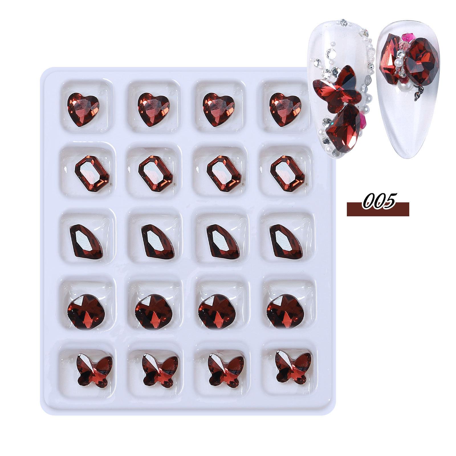 

20 шт. смешанной формы, роскошные стразы для ногтей, блестящие хрустальные драгоценные камни, украшения для ногтей серый