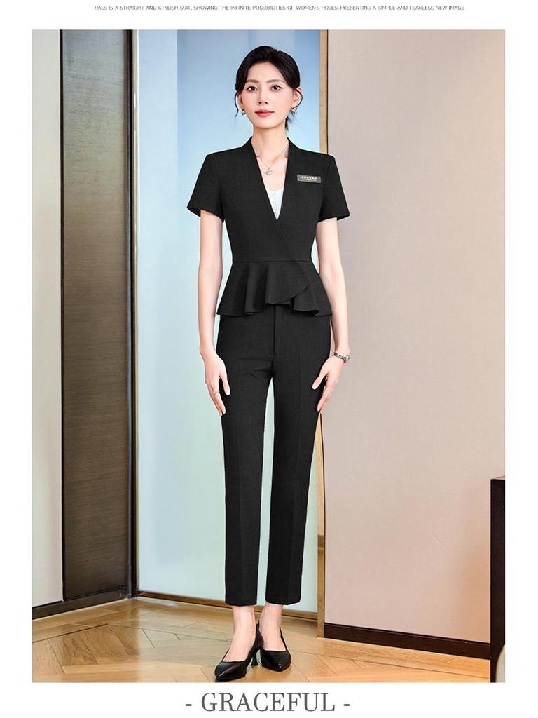 Premium Women's Summer Short-Sleeve Suit Set - Elegant Skirt Suit for Professional and Stylish Workwear