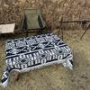 Peel Forest Camping Large Outdoor Ethnic Cotton Tent Black and 90 X 150 Cm Scandinavian-style Blanket, Rug, Style, Blend, Monochrome, Washable, Mat,